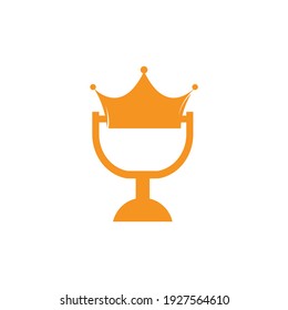 Podcast king vector logo design. King music logo design concept.