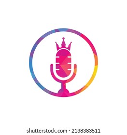 Podcast King Vektorlogo Design. Design des King Music Logos