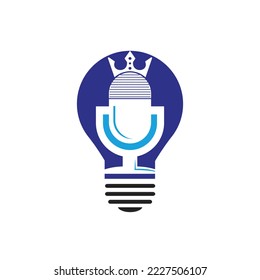 Podcast King Vektorlogo Design. Design des King Music Logos	