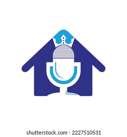Podcast King Vektorlogo Design. Design des King Music Logos	