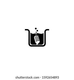 podcast lab icon logo design template