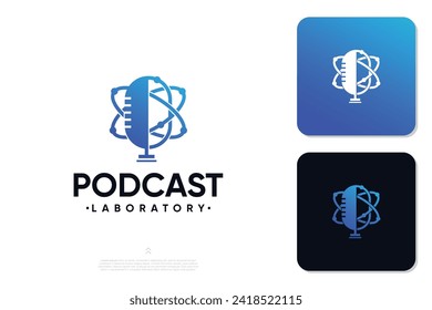 Podcast laboratory modern logo design inspirations