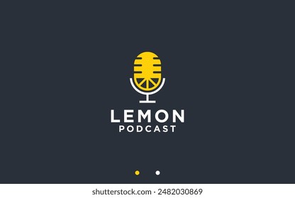 podcast lemon logo diseño Vector silueta ilustración