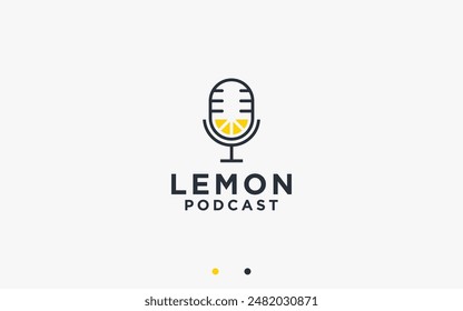 podcast lemon logo diseño Vector silueta ilustración