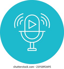 Imagen vectorial de icono de círculo de línea de podcast. También se puede usar para aplicaciones web, aplicaciones móviles y medios impresos.