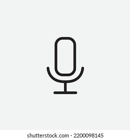 Micrófono de símbolo vectorial de línea de podcast