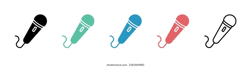 Podcast line icons collection. Vector illustration.
