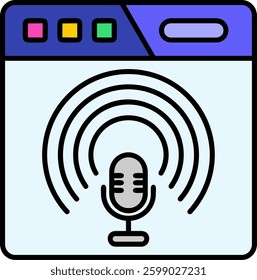podcast Line vector Icon Design
