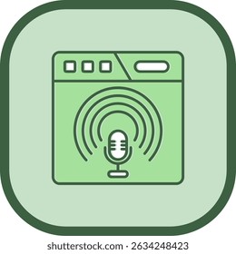 podcast Línea Vector Diseño de íconos