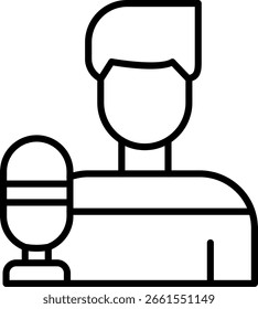 Podcast Line vector Icon Design