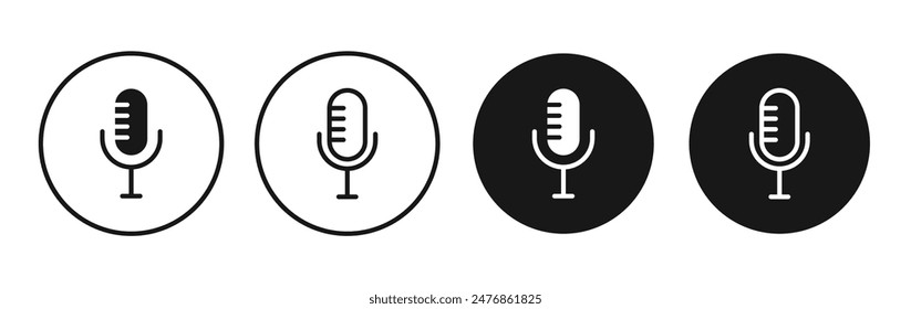 Conjunto de iconos de Vector de línea de podcast.