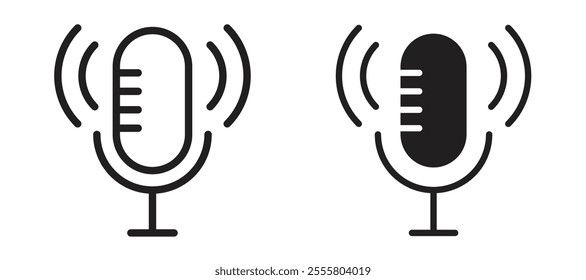 Podcast liner icon vector set.