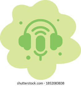 Podcast listening icon for website mobile app presentation purposes