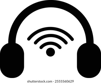 podcast listening music headphones connection icon transparent vector image 