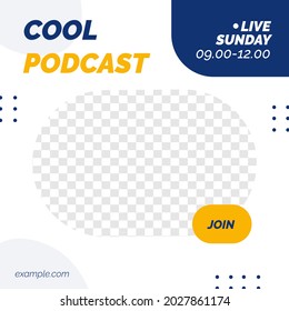 Podcast live feed design social media post template