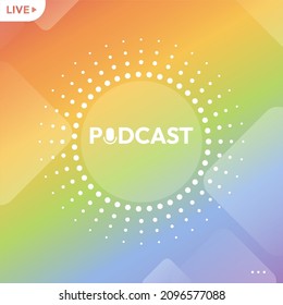 Podcast Live Poster In Colorful Colors