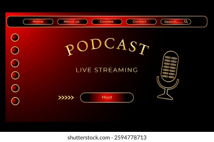 podcast live streaming website template