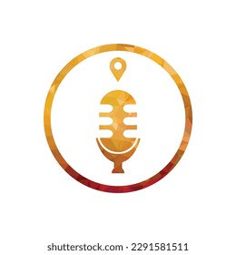 ubicación de podcast Icono de micrófono vector. Diseño plano. Fabricado en vectores eps 10