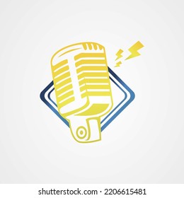 logotipo de podcast mejor diseño vector simple y elegante