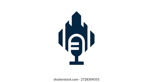 Podcast Logo. Castle Podcast logo. Mic Logo.