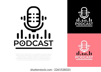 Podcast logo collection. Set of different podcast icons