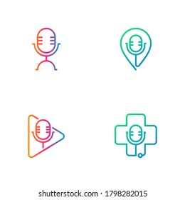 Colección de logotipos de podcast. Diseño de vectores.