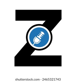 Podcast Logo combine with letter Z vector template