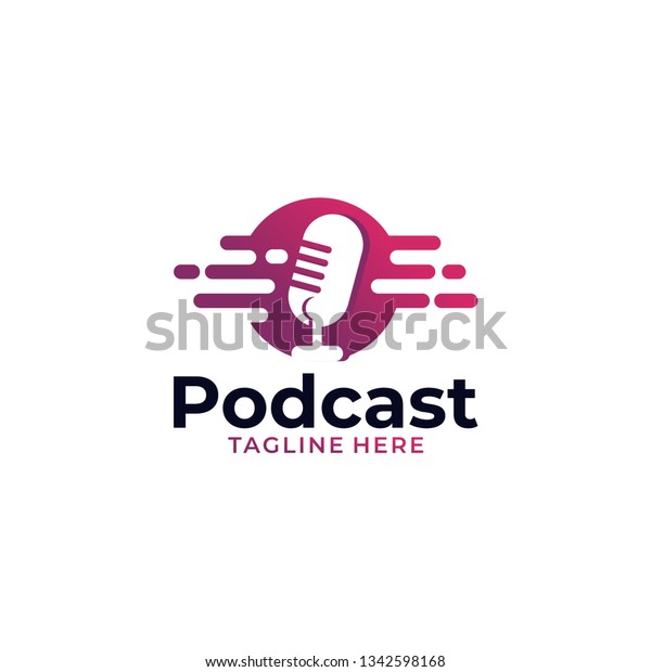 Podcast Logo Concept Stock Vector (Royalty Free) 1342598168