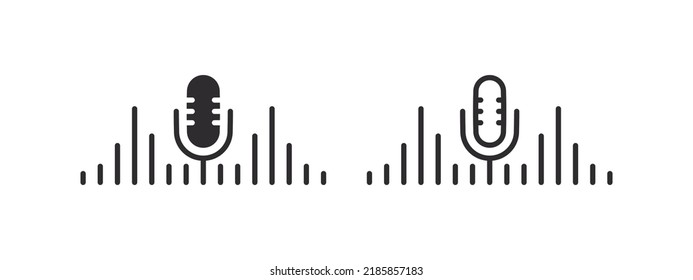 Podcast logo concept. Podcast or radio logo. Microphone sign. Vector illustration