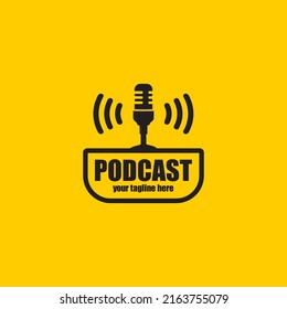 Podcast logo design concept template