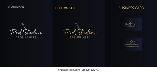 Podcast logo design. podcast icon, logo design template