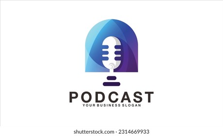 Podcast-Logo-Design mit Mikrogradientendesign