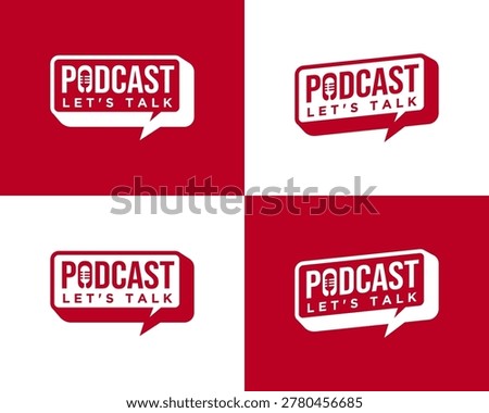 Podcast Logo Design With Microphone Icon and 
