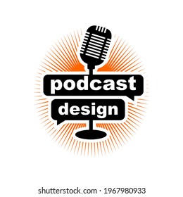 podcast logo design modern creative idea 