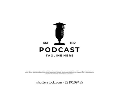 Podcast logo design template. Broadcast logo vector.