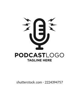 Podcast Logo Design Template Inspiration, Vector Illustration.