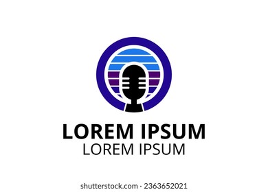 podcast logo design use for streamer community, radio streaming, or any multimedia event and company