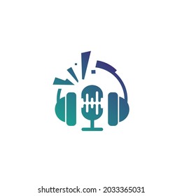 podcast logo design vector logo