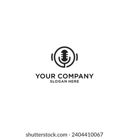 Podcast Logo Design Vektor. Podcast-Symbol, Logo-Design-Vorlage