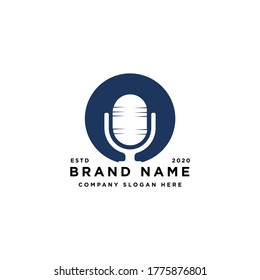 ilustración vectorial de diseño de logotipo de podcast