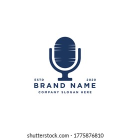 podcast logo design vector illustration
