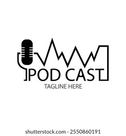 ilustração do vetor de design do logotipo do podcast