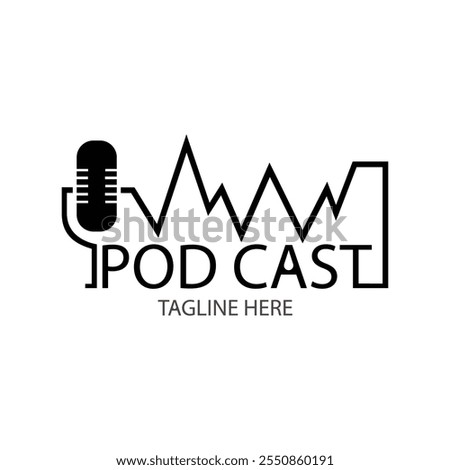 podcast logo design vector illustration