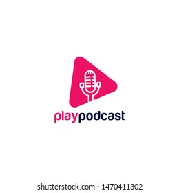 Podcast Logo Design Vector Template
