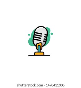 Podcast Logo Design Vector Template