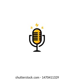 Podcast Logo Design Vector Template