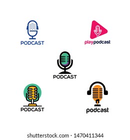 Podcast Logo Design Vector Template