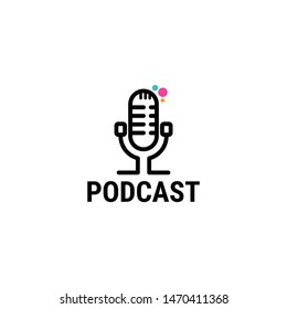 Podcast Logo Design Vector Template