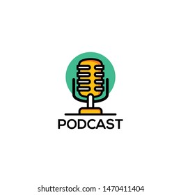Podcast Logo Design Vector Template