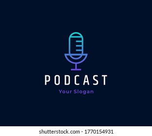 Plantilla vectorial de diseño de logotipo de podcast